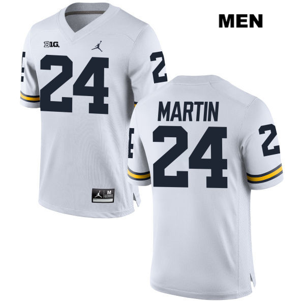 Men's NCAA Michigan Wolverines Jake Martin #24 White Jordan Brand Authentic Stitched Football College Jersey RO25A13MS